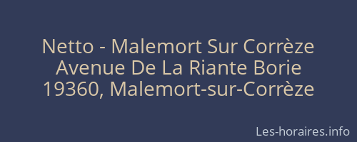 Netto - Malemort Sur Corrèze