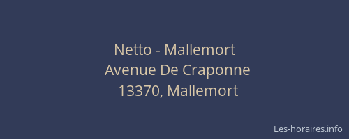 Netto - Mallemort