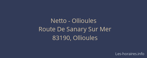 Netto - Ollioules