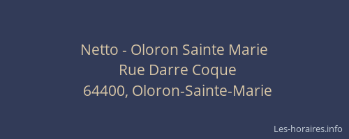 Netto - Oloron Sainte Marie