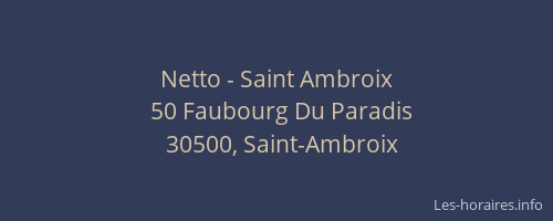 Netto - Saint Ambroix