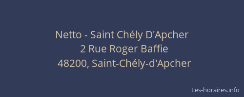Netto - Saint Ch&eacute;ly D'Apcher