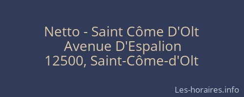 Netto - Saint Côme D'Olt