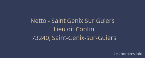 Netto - Saint Genix Sur Guiers