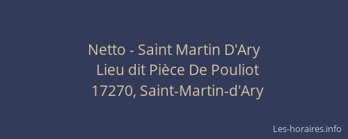 Netto - Saint Martin D'Ary