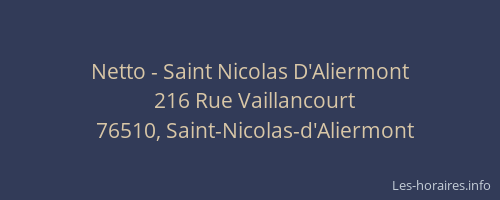 Netto - Saint Nicolas D'Aliermont