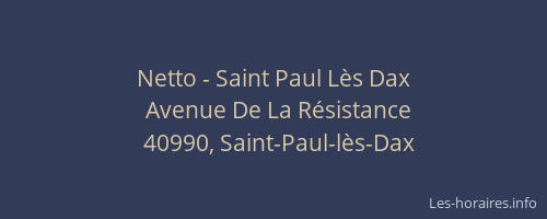 Netto - Saint Paul Lès Dax