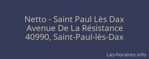 Netto - Saint Paul Lès Dax