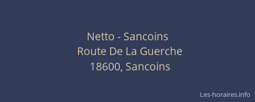 Netto - Sancoins
