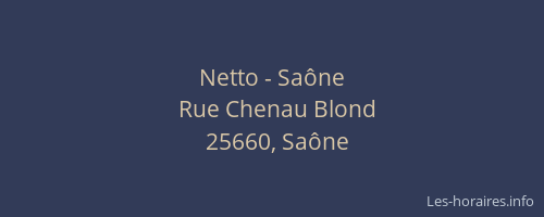 Netto - Sa&ocirc;ne