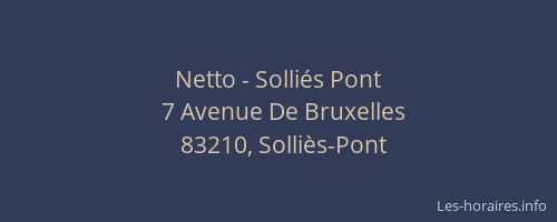 Netto - Solliés Pont