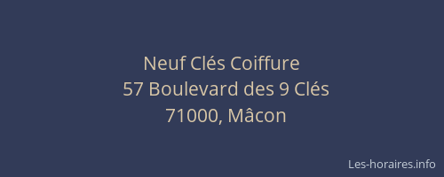 Neuf Clés Coiffure