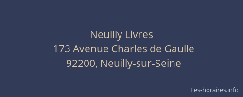 Neuilly Livres