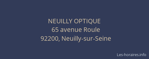 NEUILLY OPTIQUE