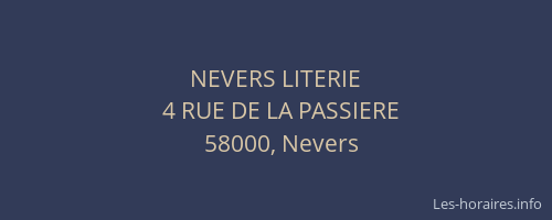 NEVERS LITERIE