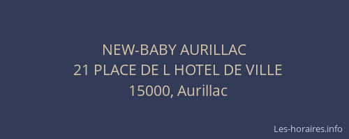 NEW-BABY AURILLAC