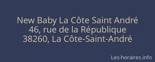 New Baby La Côte Saint André