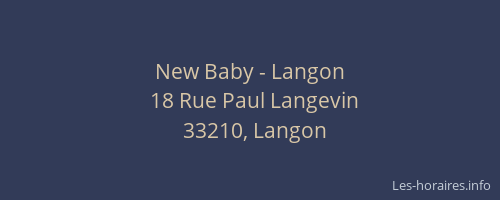 New Baby - Langon