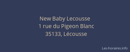 New Baby Lecousse