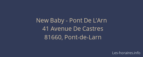 New Baby - Pont De L'Arn