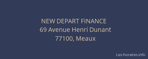 NEW DEPART FINANCE