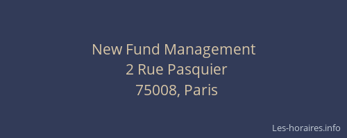 New Fund Management