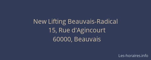New Lifting Beauvais-Radical