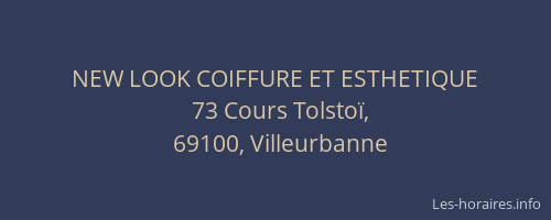 NEW LOOK COIFFURE ET ESTHETIQUE
