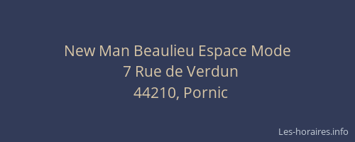 New Man Beaulieu Espace Mode