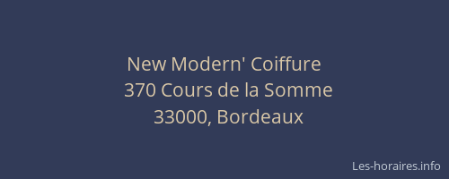 New Modern' Coiffure