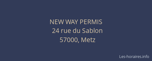 NEW WAY PERMIS