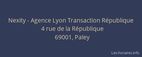 Nexity - Agence Lyon Transaction République