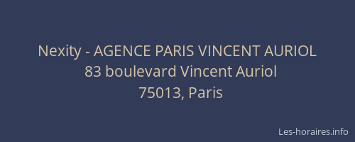 Nexity - AGENCE PARIS VINCENT AURIOL