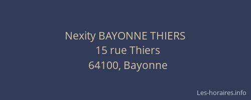 Nexity BAYONNE THIERS