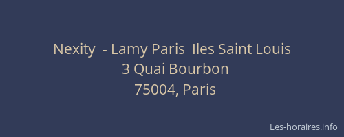 Nexity  - Lamy Paris  Iles Saint Louis