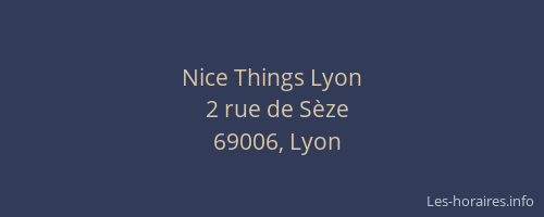Nice Things Lyon