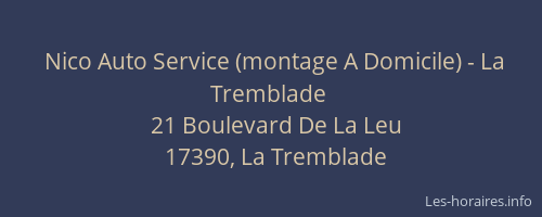 Nico Auto Service (montage A Domicile) - La Tremblade