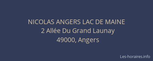 NICOLAS ANGERS LAC DE MAINE