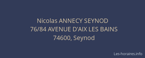 Nicolas ANNECY SEYNOD
