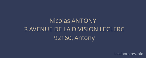 Nicolas ANTONY