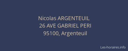 Nicolas ARGENTEUIL