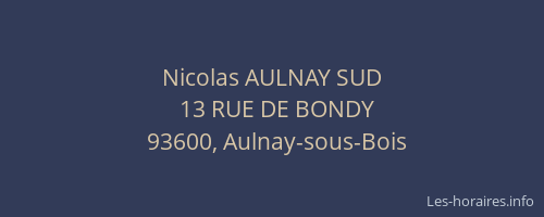Nicolas AULNAY SUD