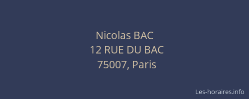 Nicolas BAC