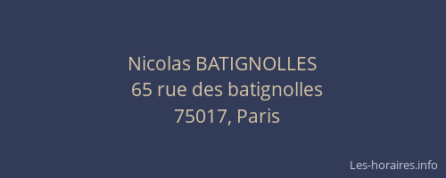 Nicolas BATIGNOLLES