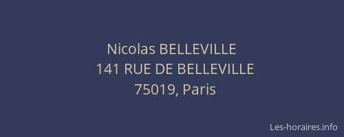 Nicolas BELLEVILLE