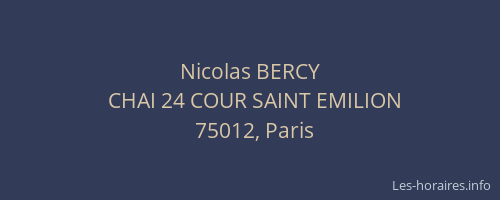 Nicolas BERCY