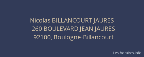Nicolas BILLANCOURT JAURES
