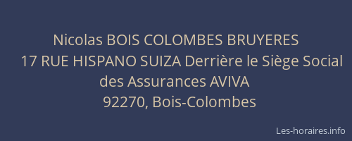 Nicolas BOIS COLOMBES BRUYERES