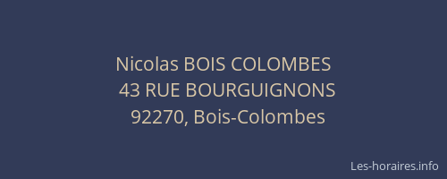 Nicolas BOIS COLOMBES