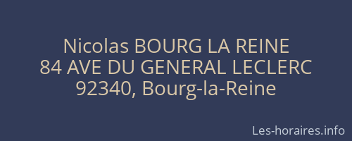 Nicolas BOURG LA REINE